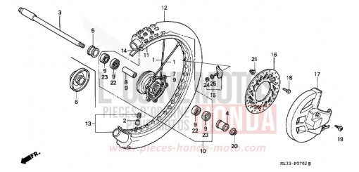VORDERRAD (CR500RS/RT/RV) CR500RV de 1997